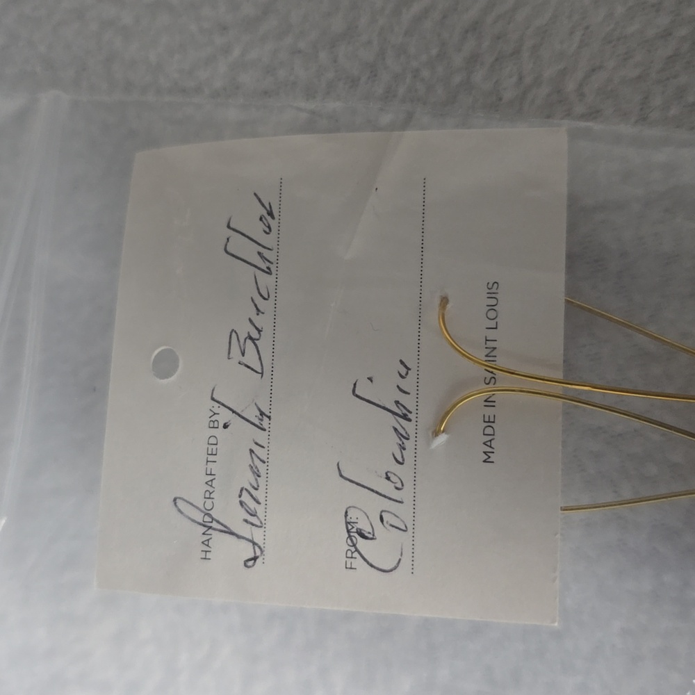 Sale! Gold and Green Earrings - Picture 3 of 3